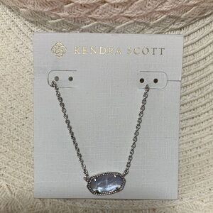 Kendra Scott Silver Iridescent Oval Pendant Necklace